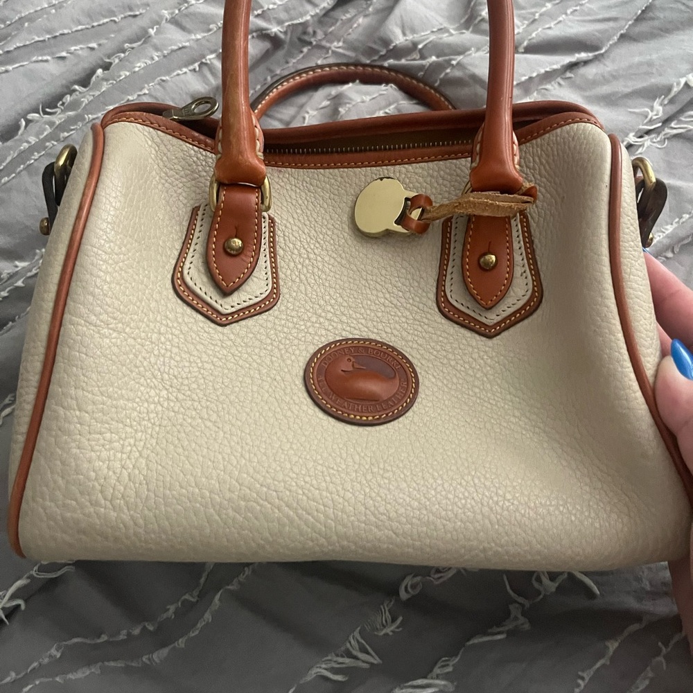 Dooney and Bourke beige and brown leather purse